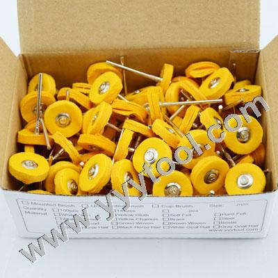 Mounted Yellow Buffing Wheel